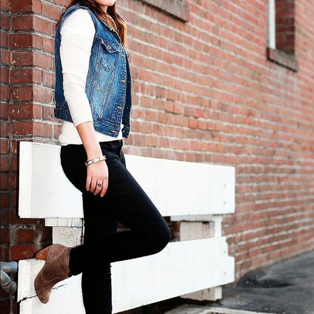 Vintage custom denim Fossil vest - Picture 3 of 10